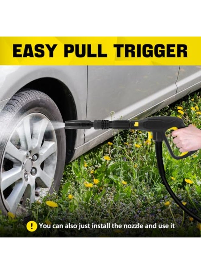 أذر مانيوفاكتشرر مسدس غسيل ضغط بديل مع عصا تمديد، مناسب لاستبدال مقبض غسالة ضغط كهربائية كارتشر K2 K3 K4 K5 K6 K7، نظام توصيل سريع 2175 رطل لكل بوصة مربع. - Image 5