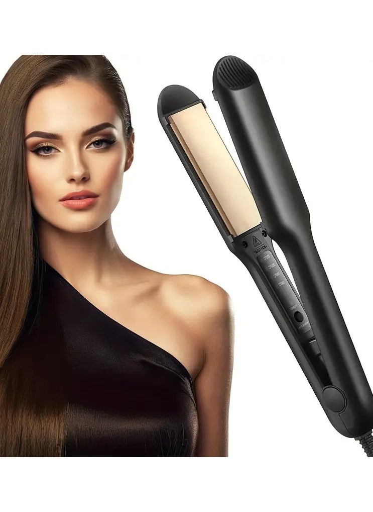 Goolsky Professional 2-in-1 Hair Styler, Ceramic Flat Iron And Curling Iron, Dual-Use Straightening And Curling Tool With Adjustable Temperature Control For Straight, Curly, And Wavy Hairstyles, Gifts For Women  - Image 1