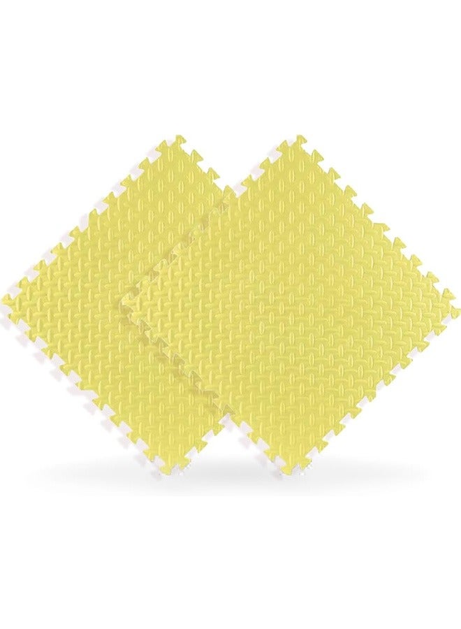 JCB CHIC EVA Foam Mats  2 Pcs 60cmx60cmx2.5cm Foam Baby Play Mat Soft Gym Home Exercise Kids Play Baby Crawling Workout Mat Garage Floor Tiles Indoor Outdoor Fitness(Yellow) - Image 1
