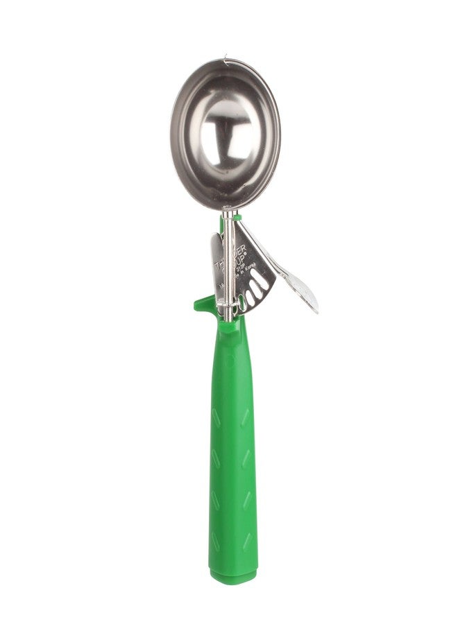 TrueCraftware- 2-2/3 oz Disher #12 Stainless Steel with Triangle Handle Green Color- Ice Cream Cookie Scooper for Baking Cookie Scoops Portion Control Scoop Cupcake Batter Ice Cream Yogurt Gelatos - Image 1