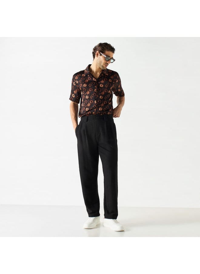 Iconic Iconic All-Over Floral Print Camp Collar Shirt with Short Sleeves  - Image 2