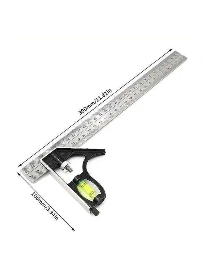 Mixed Color Stainless Steel Adjustable Angle Square Ruler Horizontal Moving Combination Measuring Tool - Image 5