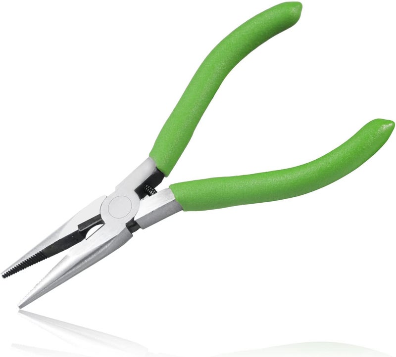LEONTOOL Long Nose Pliers with Wire Cutter - 5-Inch Needle Nose Pliers with Small Serrated Jaws - Image 1