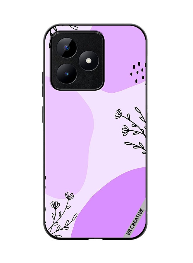 VR CREATIVE Protective Case Cover For Realme C53 Purple Flower Design Multicolour - Image 1