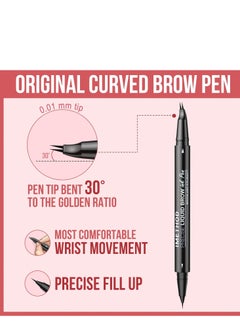 iMethod iMethod Curved Eyebrow Pen - Eyebrow Pencil, Brow Pencil 2-in-1 Dual-Ended Microblading Eyebrow Pen with Micro-Fork-Tip and Precise Brush-Tip Create Natural Hair-Like Brows, Last All-Day, Dark Brown  - Image 3