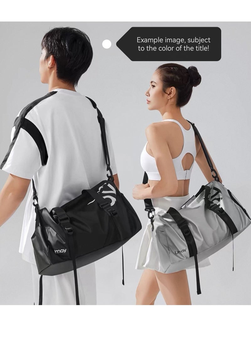 UMAY FASHION Black fitness bag, travel storage bag, specialized waterproof diagonal travel bag - Image 5