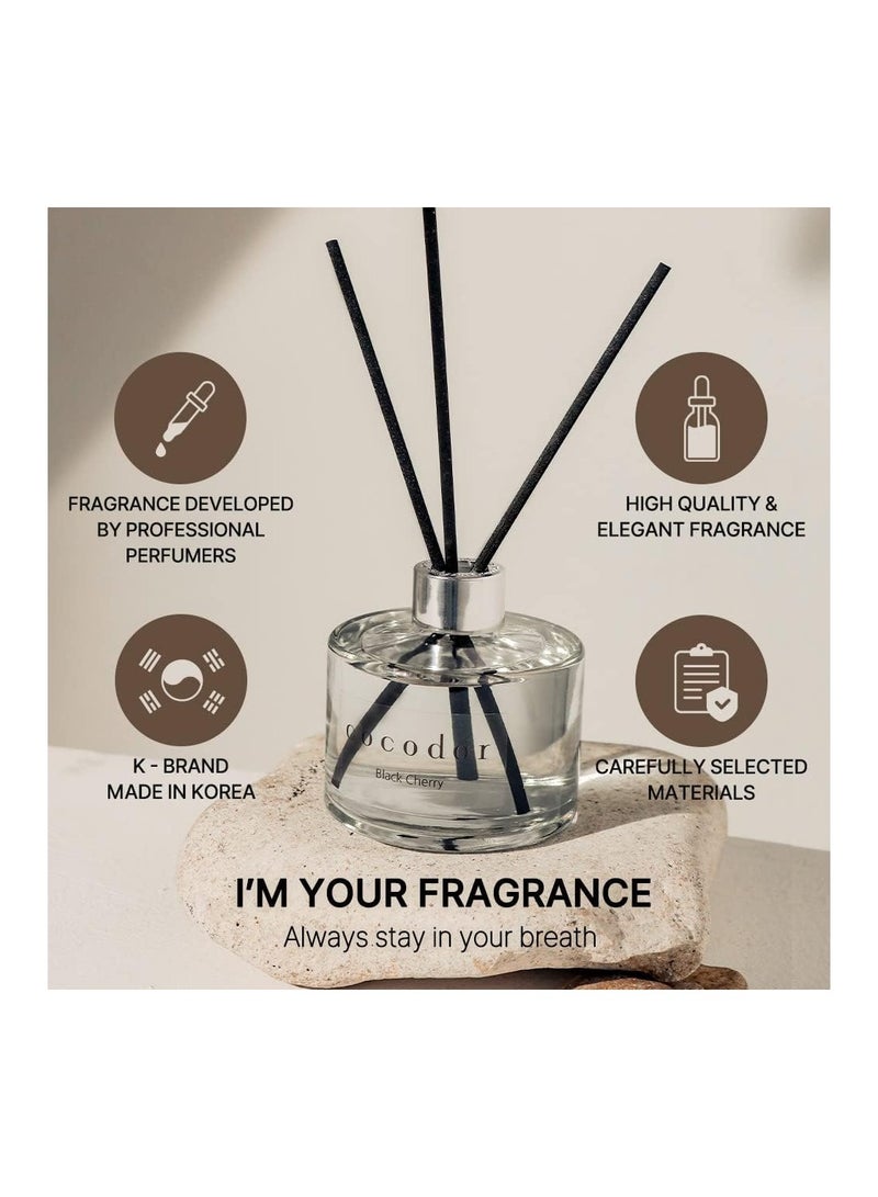 COCODOR Signature Reed Diffuser/Dark Vanilla&Sandalwood/6.7oz/1Pack / Home Fragrance Scent Essential Oil Stick Diffuser for Bedroom Bathroom Home Décor - Image 4