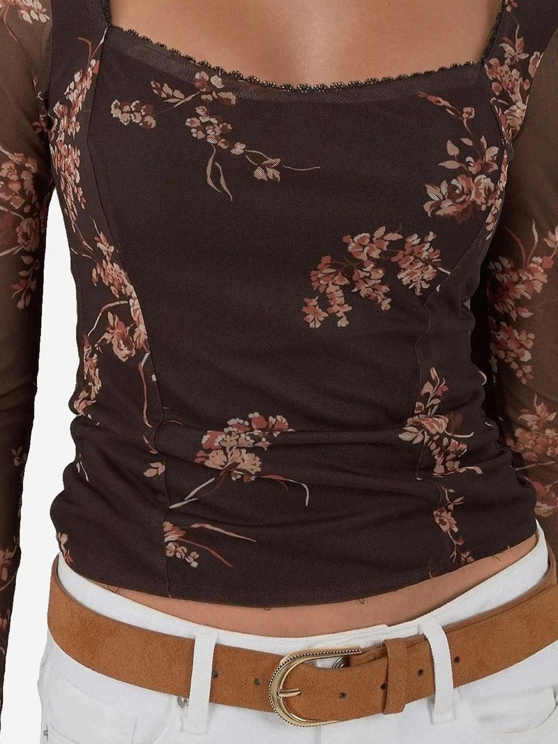 HICCUP Heart Collar Printed Long Sleeve Top - Image 5