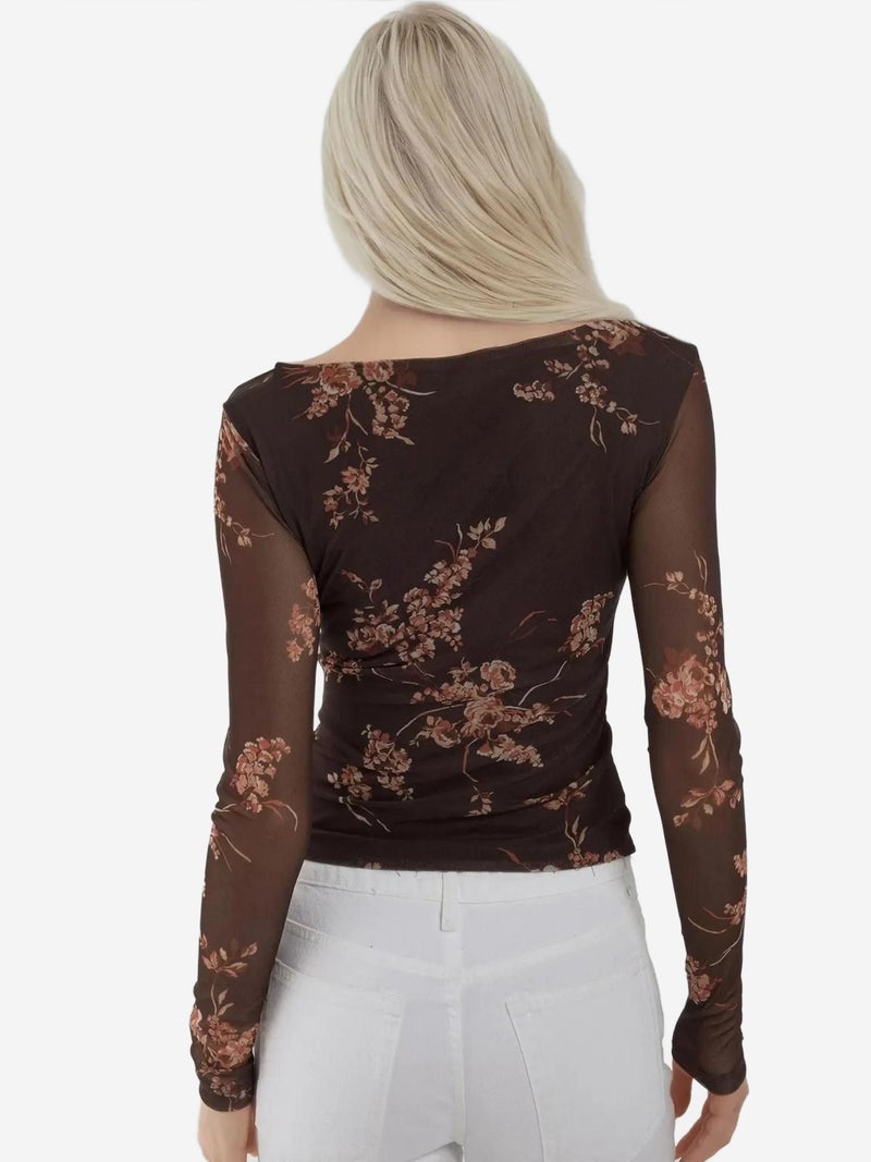 HICCUP Heart Collar Printed Long Sleeve Top - Image 4