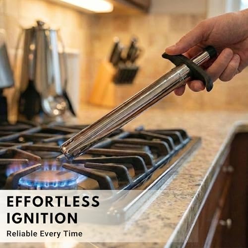 ROYAL Gas Lighter for Kitchen, Stainless Steel Gas Stove Lighter with Easy Grip Handle, Manual Spark Igniter, Rust Proof Heavy Duty Kitchen Lighter for Home, Regular Size, 1 Year Warranty - Image 2