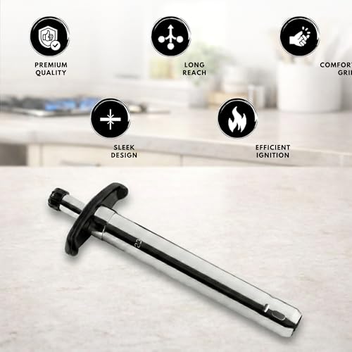 ROYAL Gas Lighter for Kitchen, Stainless Steel Gas Stove Lighter with Easy Grip Handle, Manual Spark Igniter, Rust Proof Heavy Duty Kitchen Lighter for Home, Regular Size, 1 Year Warranty - Image 4