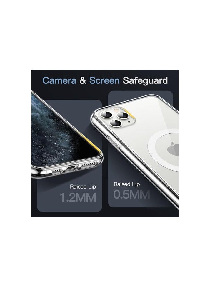 JETech Magnetic Case for iPhone 11 Pro 5.8-Inch Compatible with MagSafe Wireless Charging, Shockproof Phone Bumper Cover, Anti-Scratch Clear Back (Clear) - Image 4