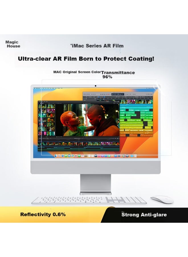 Mofawu Screen Protector For 24-inch Imac All-in Desktop, Ultra-clear Ar Anti-glare Film, Apple Computer Protective Film, Display Screen Film, Anti-reflective, High Transparency, High Definitio - Image 1