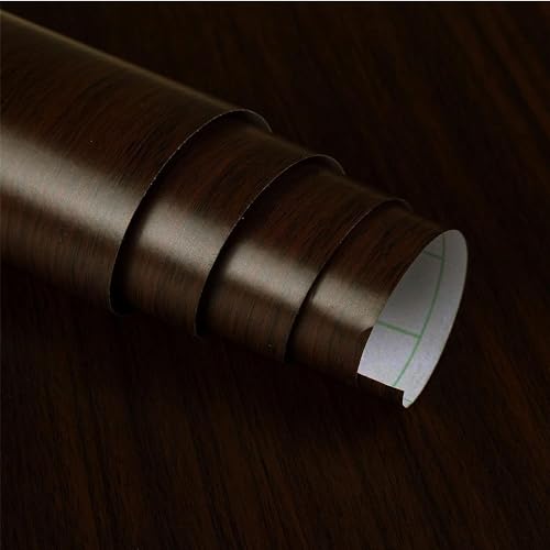 COSMOS STAR Vinyl Solid Furnituer Wallpaper Wood Door,DIY Vinyl,Almirah, Shelf Liner,Kitchen Cabinets Wallpaper (12x60 in, Dark Brown Wood) - Image 1
