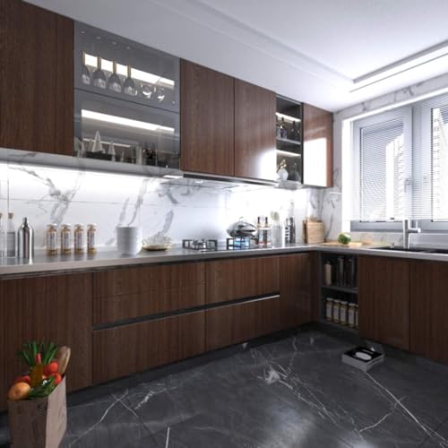 COSMOS STAR Vinyl Solid Furnituer Wallpaper Wood Door,DIY Vinyl,Almirah, Shelf Liner,Kitchen Cabinets Wallpaper (12x60 in, Dark Brown Wood) - Image 2