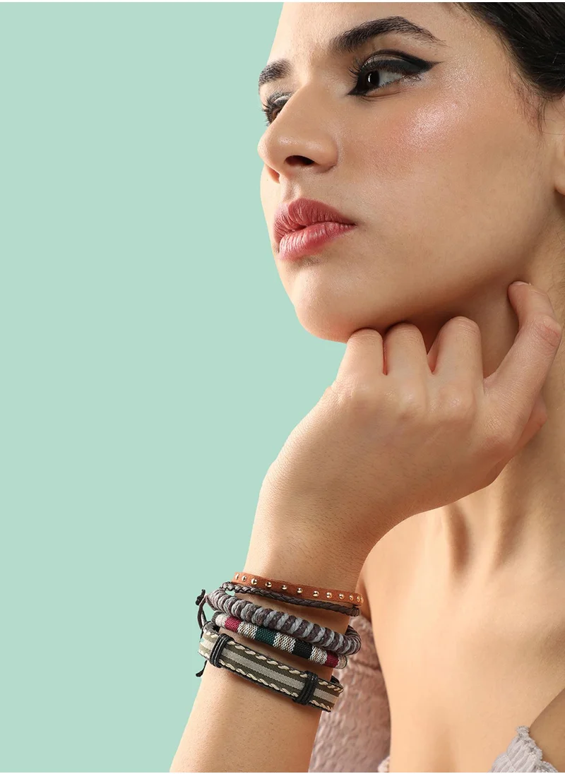 SOHI Trendy Casual Pu Leather Designer Bracelet