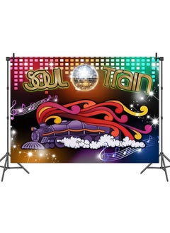 70's and 80's Disco Dancing Prom Party Theme Photography Backdrops 70's Soul Train Neon Glow Photo Background 5X3ft Studio Shooting Props Vinyl