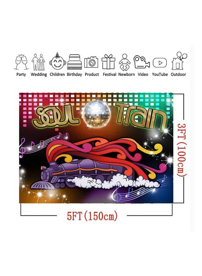 Qian 70's and 80's Disco Dancing Prom Party Theme Photography Backdrops 70's Soul Train Neon Glow Photo Background 5X3ft Studio Shooting Props Vinyl - Image 5