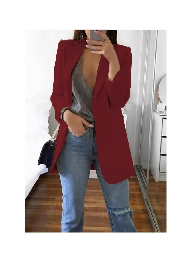 Shougu New Women's Casual Long Sleeved One Button Suit Jacket  - Image 1