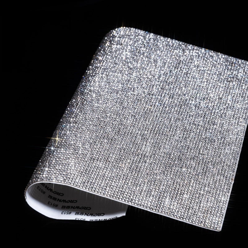 MYYKO Bling Clear Rhinestone Sheets Self Adhesive, 9.4x7.9 Inch Glitter Rhinestone Stickers Gems, Crystal Diamond Sticker for Car Craft DIY Decoration - Image 1