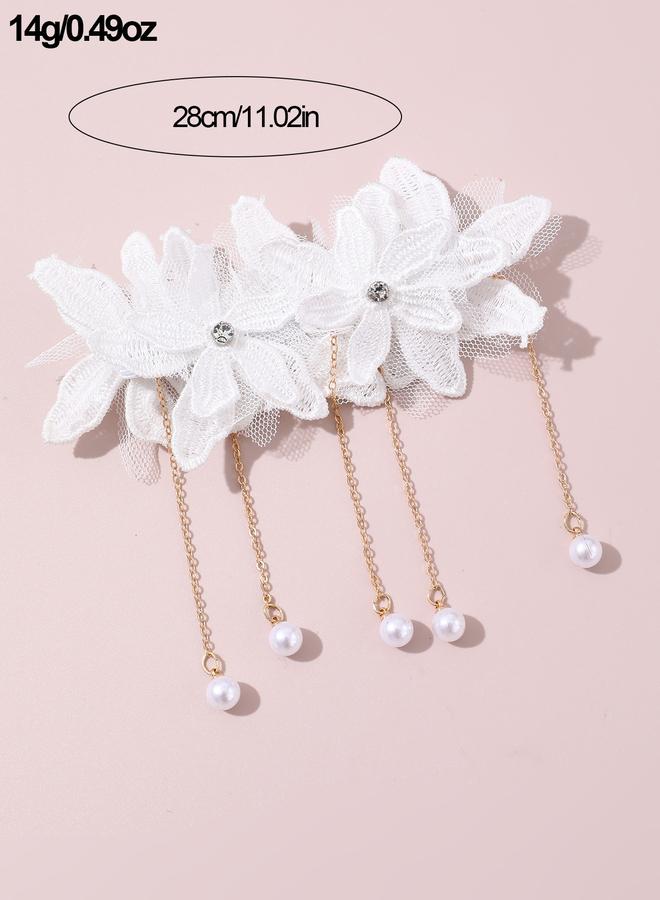 Take Two Flower Chain Drop Hair Tie - Image 4