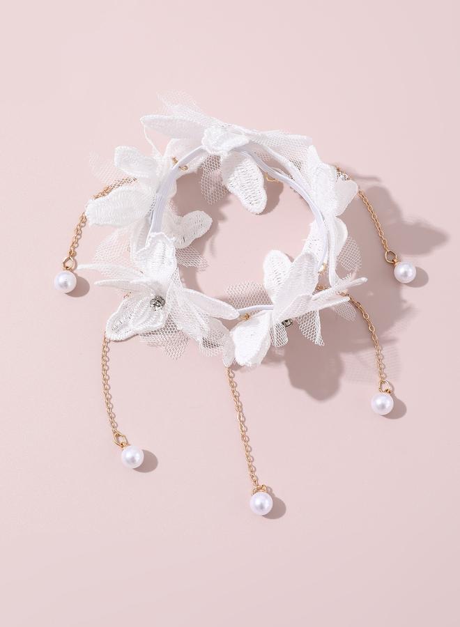 Take Two Flower Chain Drop Hair Tie - Image 2