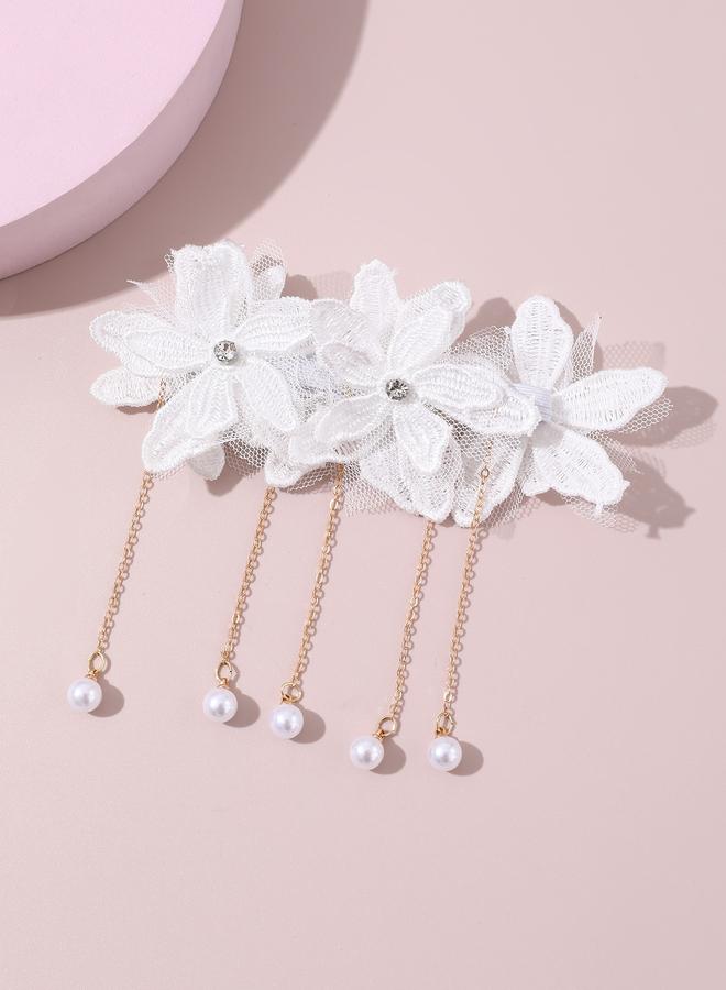 Take Two Flower Chain Drop Hair Tie - Image 1