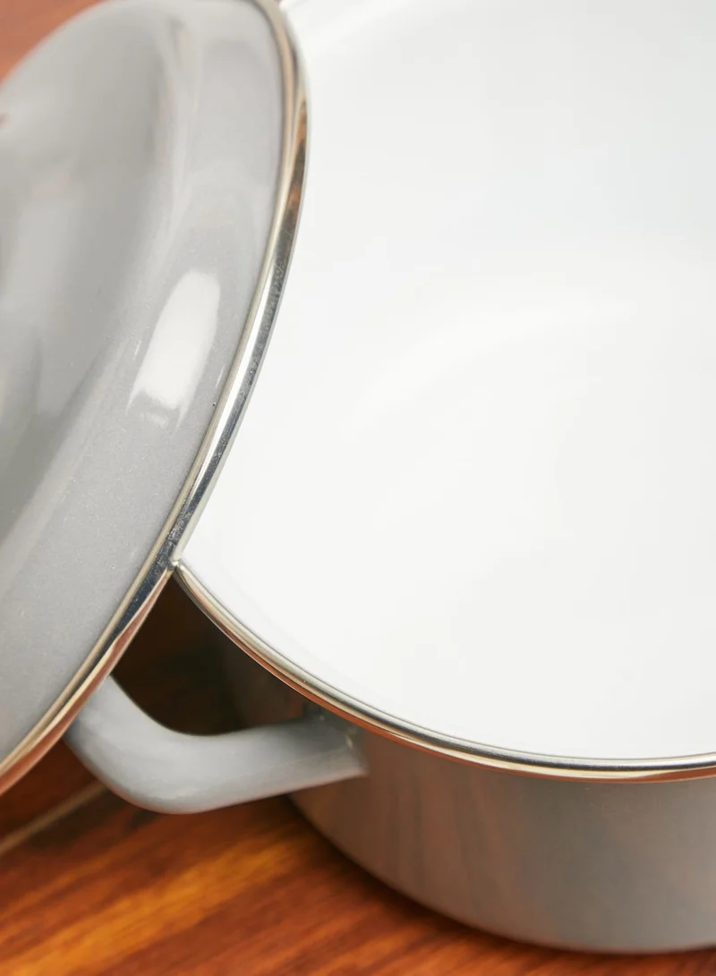 Premier Grey Enamel Porter Casserole Dish With Lid 16Cm