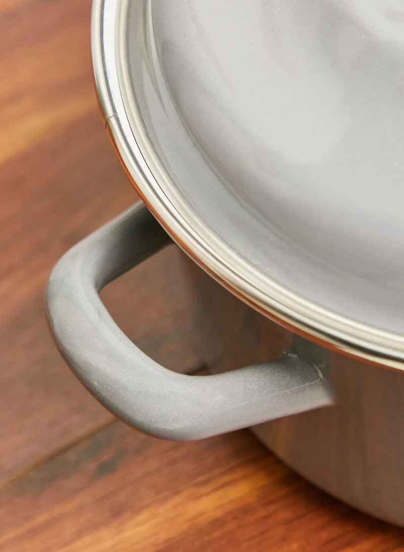 Premier Grey Enamel Porter Casserole Dish With Lid 16Cm