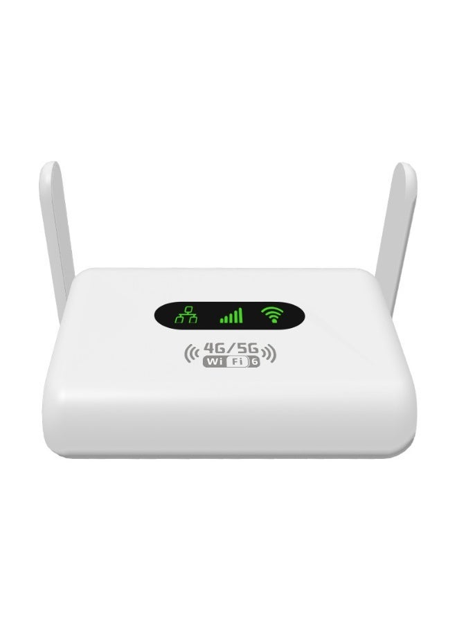 جهاز نقطة اتصال متنقلة (Hotspot) وجهاز توجيه لاسلكي ذكي (CPE) بتقنية 4G LTE – متوافق مع كبرى شركات الاتصالات، ويدعم توصيل أجهزة متعددة في آن واحد – جهاز واي فاي محمول باللون الأبيض. - Image 1