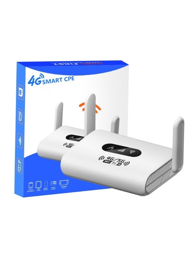 جهاز نقطة اتصال متنقلة (Hotspot) وجهاز توجيه لاسلكي ذكي (CPE) بتقنية 4G LTE – متوافق مع كبرى شركات الاتصالات، ويدعم توصيل أجهزة متعددة في آن واحد – جهاز واي فاي محمول باللون الأبيض. - Image 3