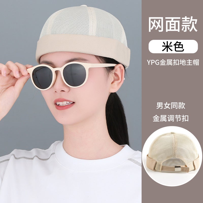 Pure Cotton Landlord Hat With Custom Printed Logo, Special Dome Anti-Hair Loss Melon Skin Work Hat For Catering Milk Tea Coffee Shop - Image 1