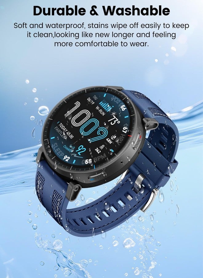 سوار سيليكون من Arxonis متوافق مع ساعات Amazfit Active Max/Active 2 / Balance/Cheetah/T-Rex 3 / GTR 4/3/2، مقاس 22 مم، حزام رياضي سريع الفك للرجال والنساء، أزرق - Image 4