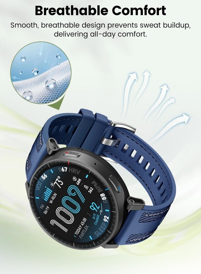 سوار سيليكون من Arxonis متوافق مع ساعات Amazfit Active Max/Active 2 / Balance/Cheetah/T-Rex 3 / GTR 4/3/2، مقاس 22 مم، حزام رياضي سريع الفك للرجال والنساء، أزرق - Image 5