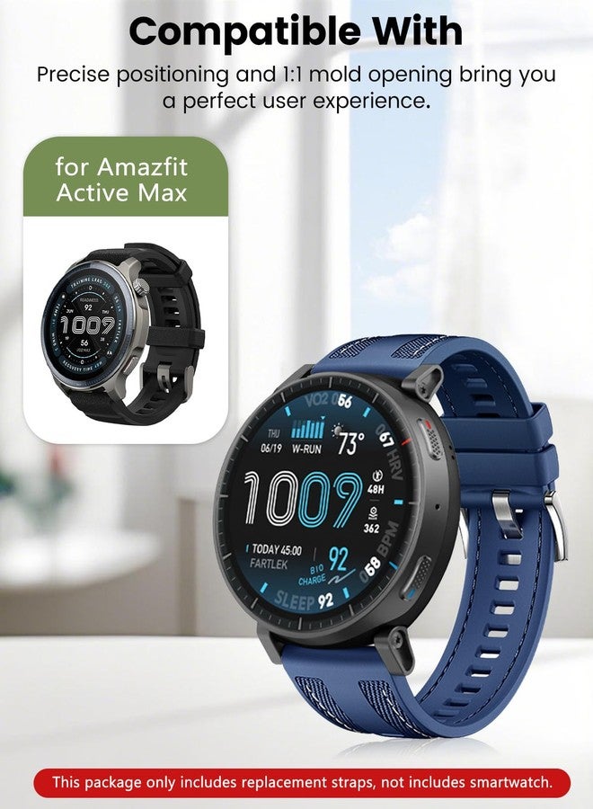 سوار سيليكون من Arxonis متوافق مع ساعات Amazfit Active Max/Active 2 / Balance/Cheetah/T-Rex 3 / GTR 4/3/2، مقاس 22 مم، حزام رياضي سريع الفك للرجال والنساء، أزرق - Image 3