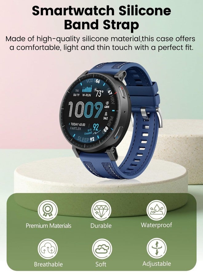 سوار سيليكون من Arxonis متوافق مع ساعات Amazfit Active Max/Active 2 / Balance/Cheetah/T-Rex 3 / GTR 4/3/2، مقاس 22 مم، حزام رياضي سريع الفك للرجال والنساء، أزرق - Image 2