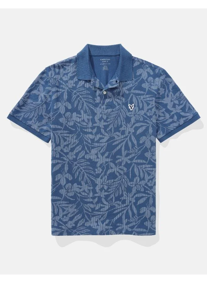 American Eagle AE Floral Polo Shirt