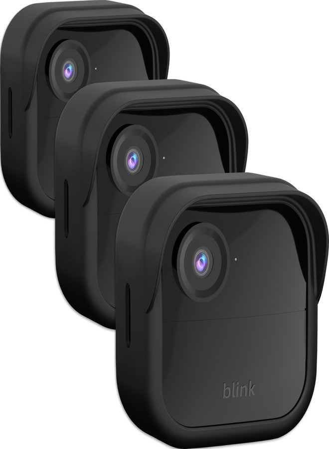 PUUUCI Silicone Skin Case/Cover for Blink Outdoor 4 (4th Gen) - Weatherproof Silicone Case with Brim for Full Camera Protection, Blink Outdoor 4 Smart Security Camera Accessories (Black, 1 Pack) - Image 1