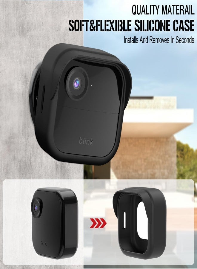 PUUUCI Silicone Skin Case/Cover for Blink Outdoor 4 (4th Gen) - Weatherproof Silicone Case with Brim for Full Camera Protection, Blink Outdoor 4 Smart Security Camera Accessories (Black, 1 Pack) - Image 4