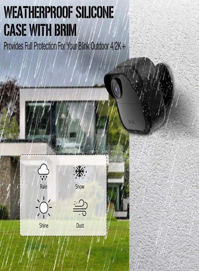 PUUUCI Silicone Skin Case/Cover for Blink Outdoor 4 (4th Gen) - Weatherproof Silicone Case with Brim for Full Camera Protection, Blink Outdoor 4 Smart Security Camera Accessories (Black, 1 Pack) - Image 3