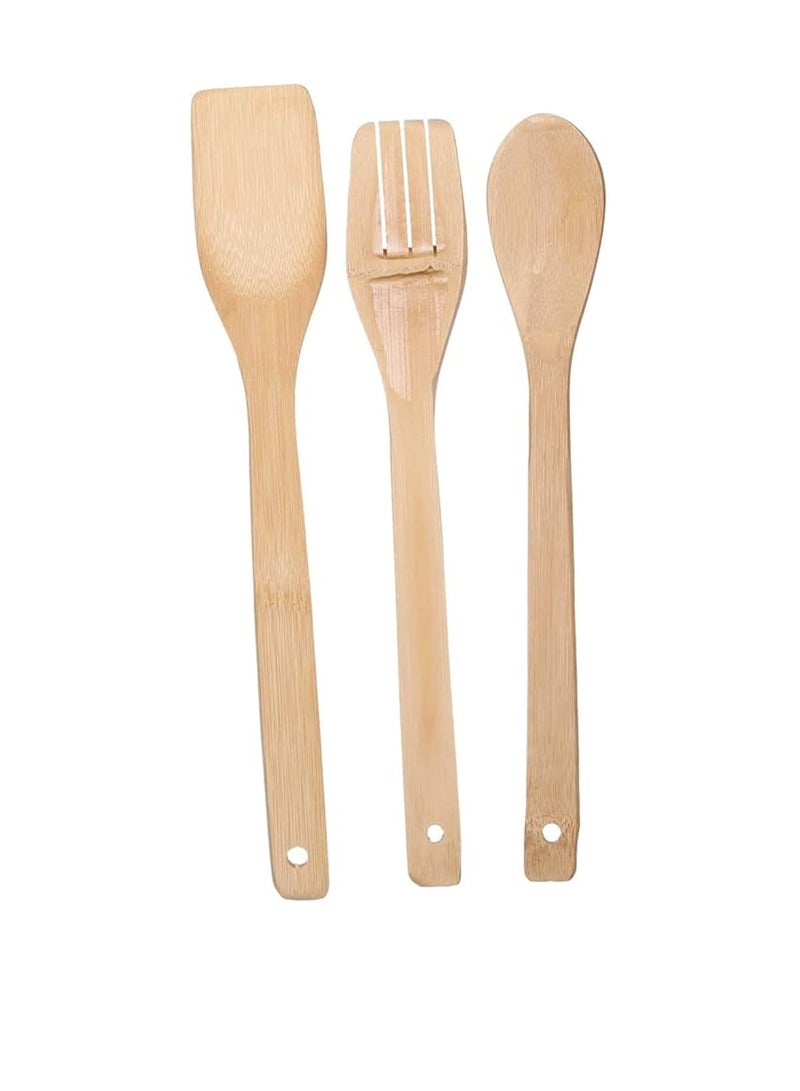 Cooking wood spoon set with  holder 6 piece  - Image 3