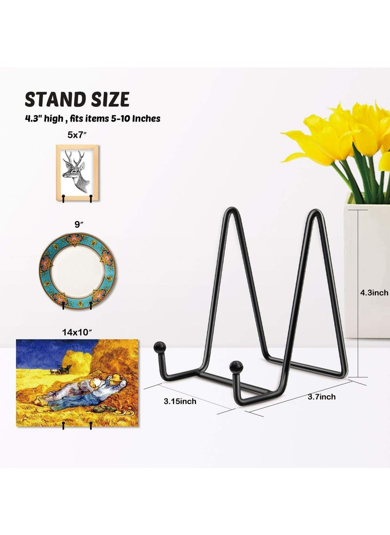 Oasisgalore 2 Pack 4 Inch Black Metal Easel Plate Stands, Frame Holder Stands  for Display  - Image 2
