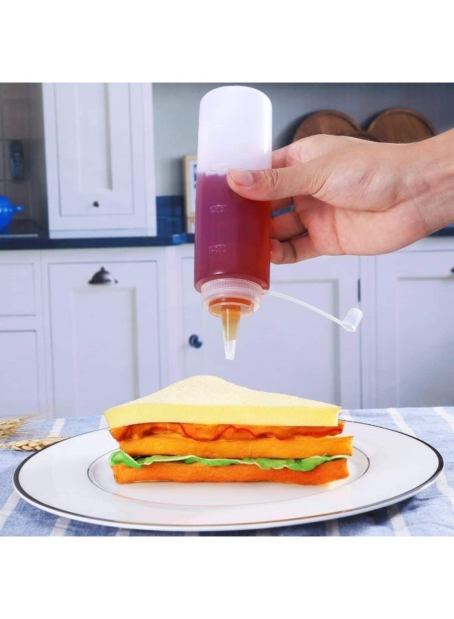 ChicAbode 5 Pack 8 Ounce Plastic Squeeze Dispensing Bottles with Leak-Proof White Cap - Good For Holding All Condiments, Seasoning, Sauce Crafts, Art, Glue, Multi Purpose (No-Leak, BPA Free) - Image 3