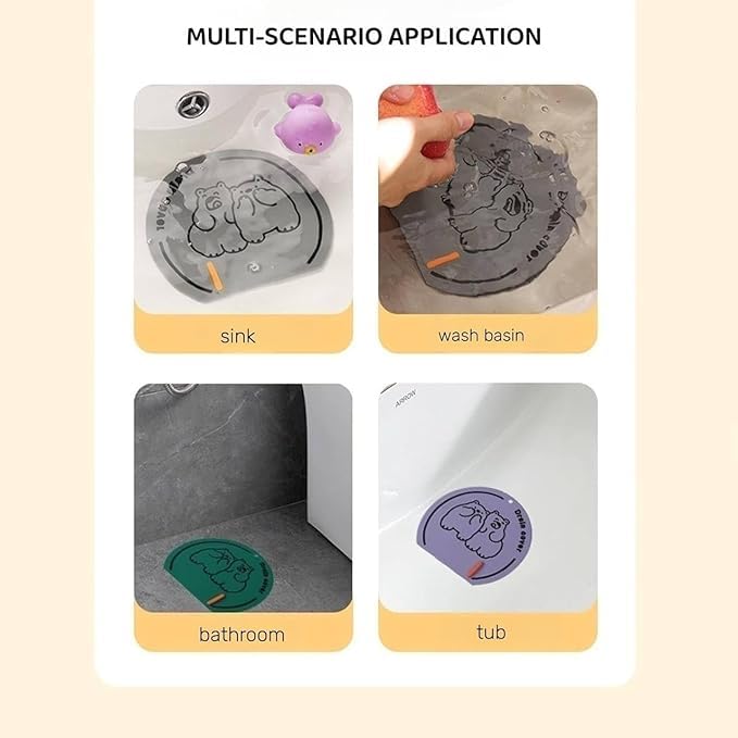 CLICKSWIFT Floor Drain Deodorant Pad Kitchen Sink Strainer, Toilet Pad, Bathroom Anti-Odour Sewer Cover Stopper Kitchen and Tub Drain Plug for Easy Water Control, Multicolour, Set of 2 - Image 2