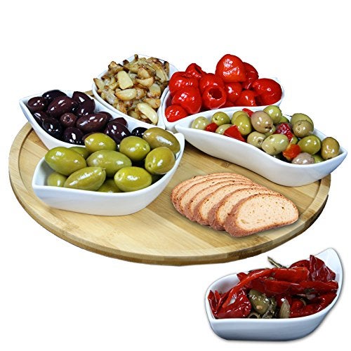 Elama Signature 13.5 Inch 7pc Lazy Susan Appetizer and Condiment Server Set - Image 1