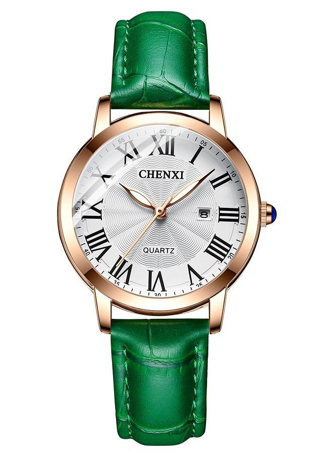 Loquat Women's Classic Wrist Watch  Gold/Green - Image 1