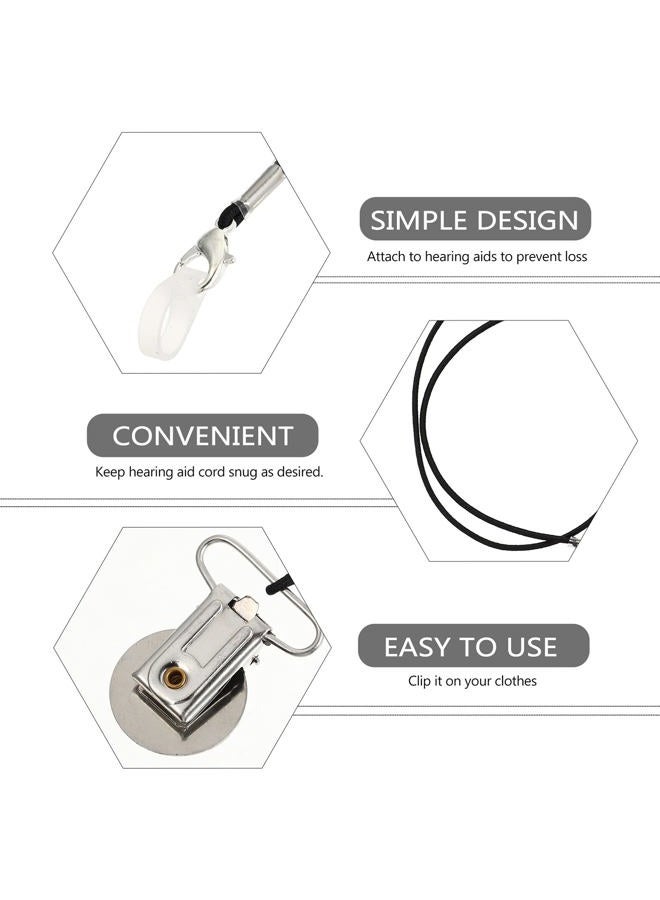 Scicalife Clip Anti- Lost Lanyard Keepers Single Ear BTE Hearing Aids Holder Straps Protector Retaining Clips with Hanging Rope for Adults Seniors Kids Style 3 - Image 2