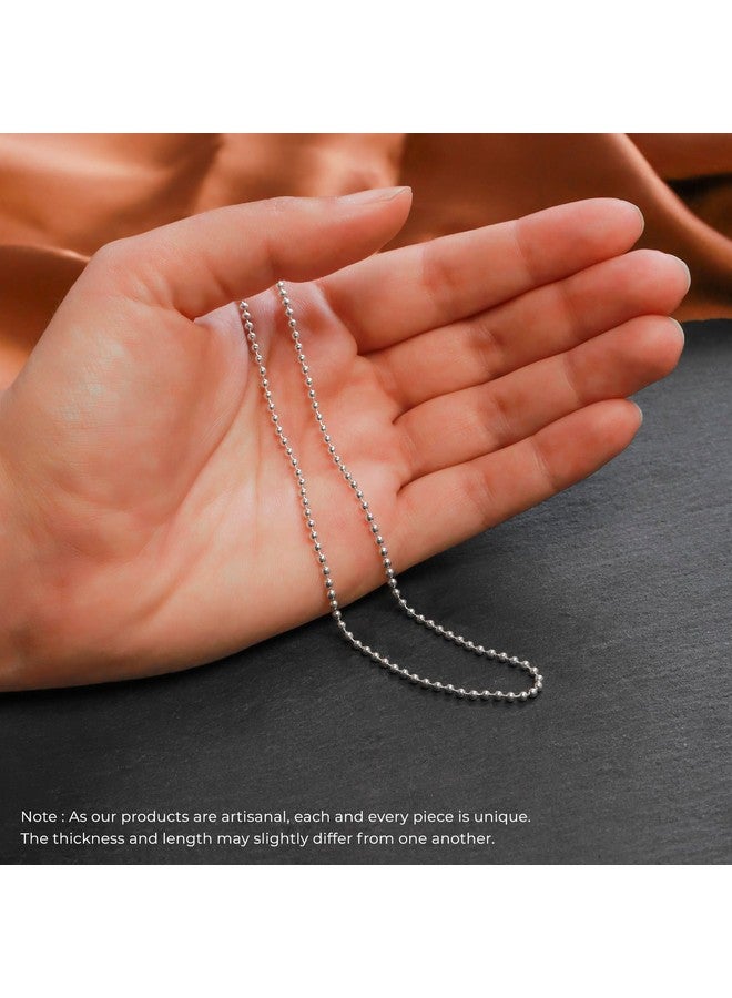 Amberta 925 Sterling Silver 2 Mm Ball Chain Necklace Length 28" Inch / 70 Cm (28) - Image 4