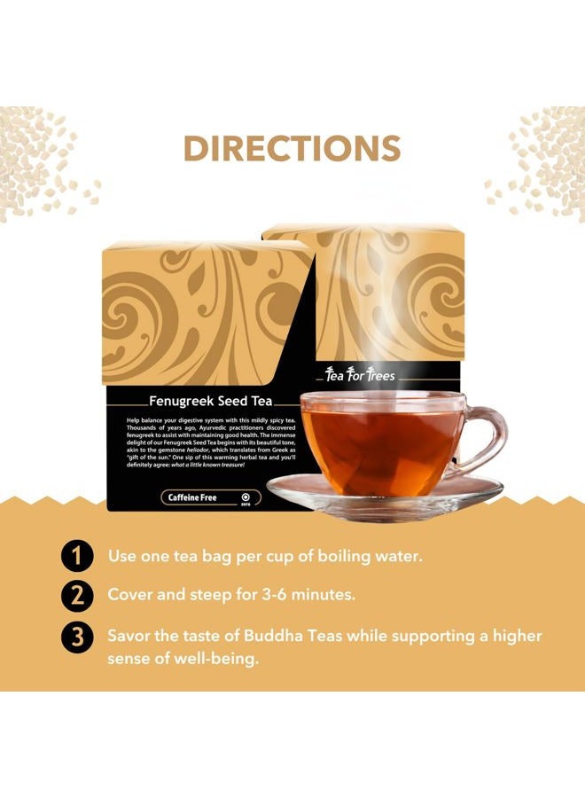 BUDDHA TEAS شاي بذور الحلبة العضوية - كوشير، خالي من الكافيين، خالي من الكائنات المعدلة وراثيًا - 18 كيس شاي خالي من التبييض - Image 4