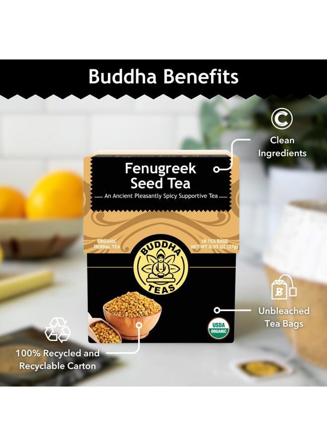 BUDDHA TEAS شاي بذور الحلبة العضوية - كوشير، خالي من الكافيين، خالي من الكائنات المعدلة وراثيًا - 18 كيس شاي خالي من التبييض - Image 5